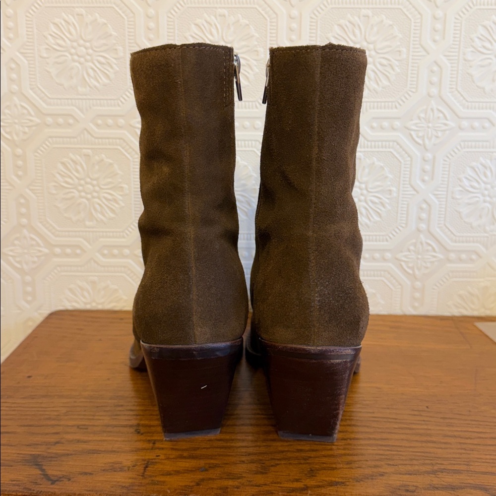 Dolce Vita Women’s Volli Leather Western Pointy Toe Booties Sz 9.5 Dark Brown - Picture 7 of 11